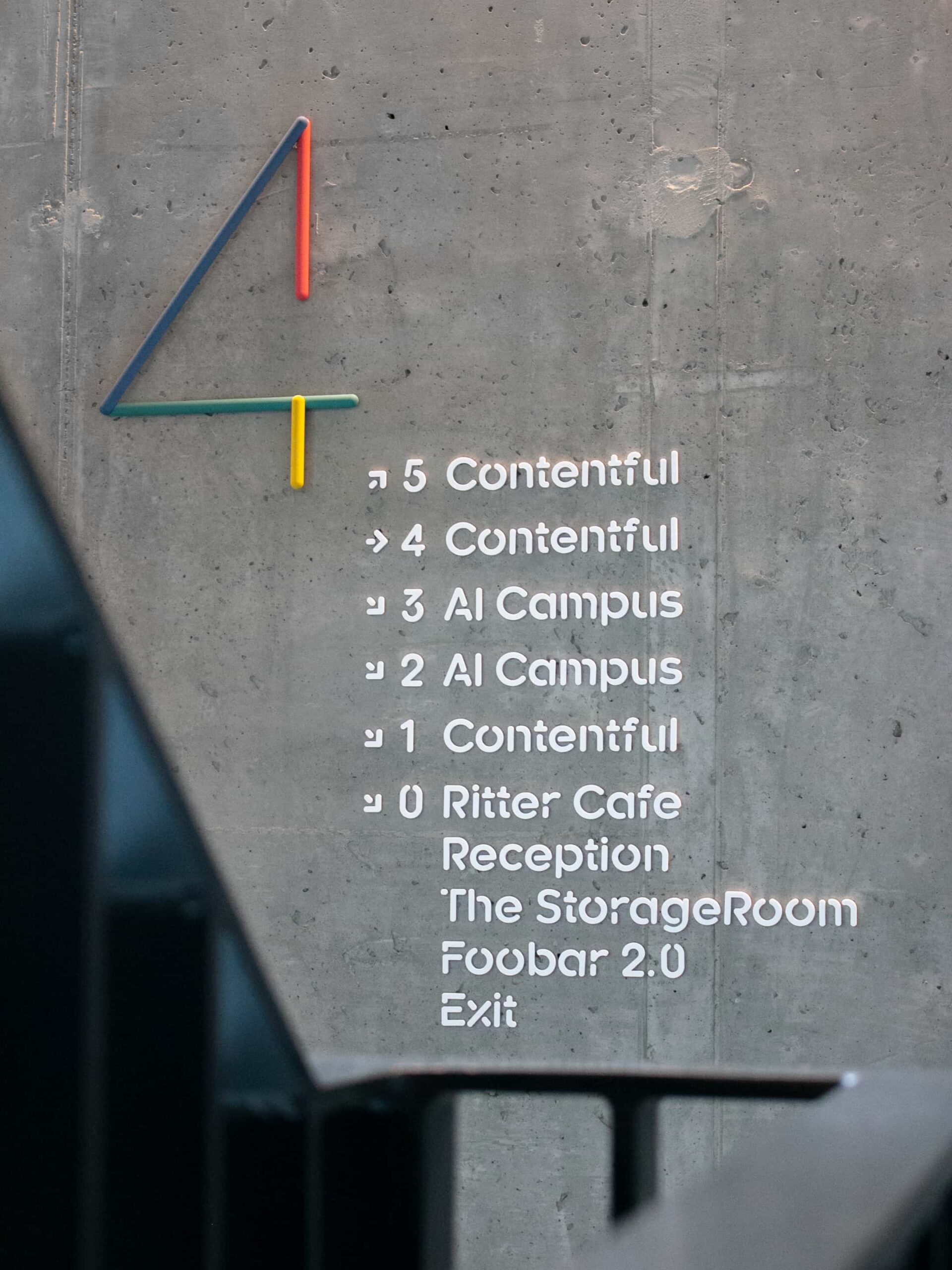 Sentiform Office Branding Agency Workplace Branding Agency Wayfinding Agency Contentful Berlin Environmental Graphic Design Spatial Branding Signage