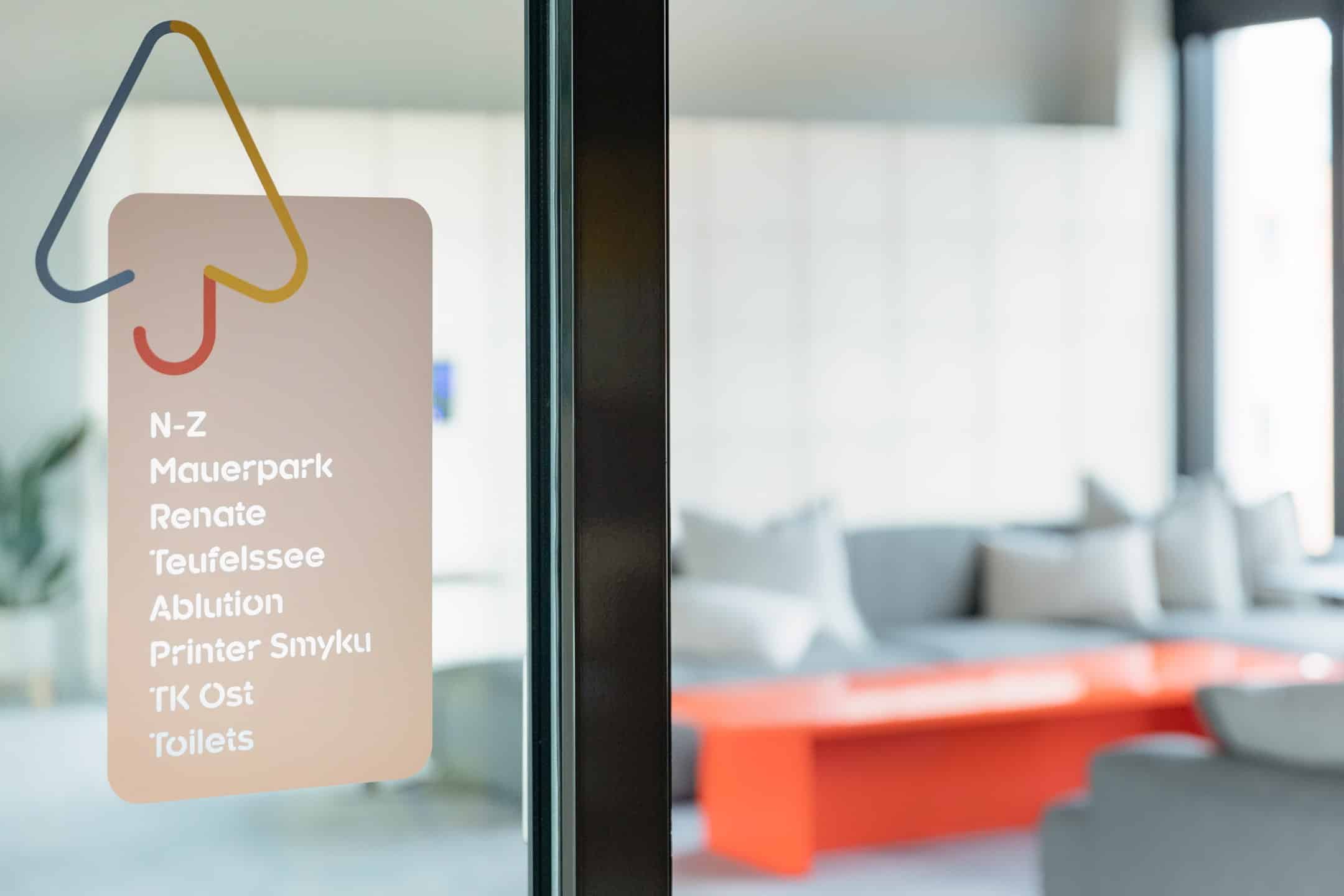 Sentiform Office Branding Agency Workplace Branding Agency Wayfinding Agency Contentful Berlin Environmental Graphic Design Spatial Branding Signage
