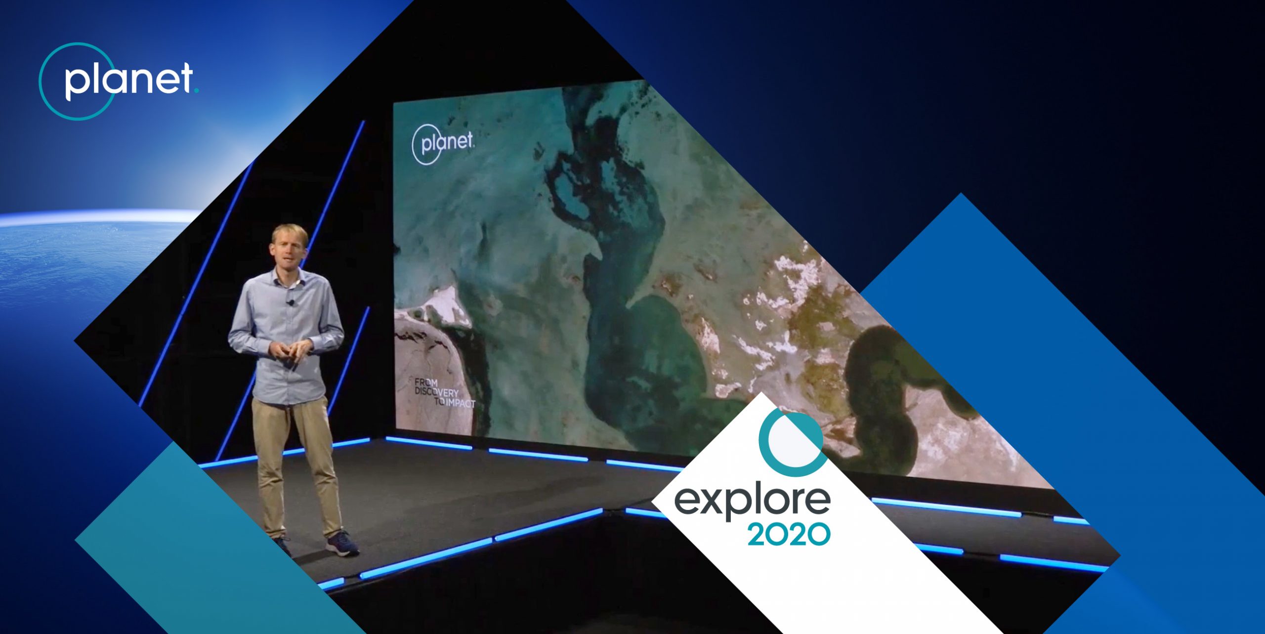 Planet Explore conference branding & wayfinding · Sentiform